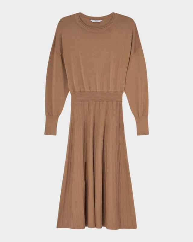 Blakely A-Line Textured Knit Midi Dress